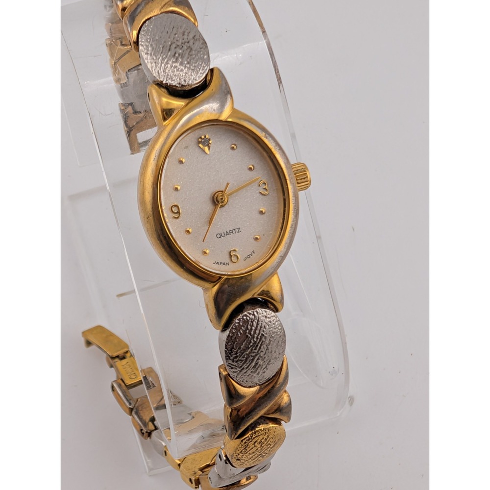 Avon Women's Watch 19mm Case Two Tone 6.75" Band- New Battery